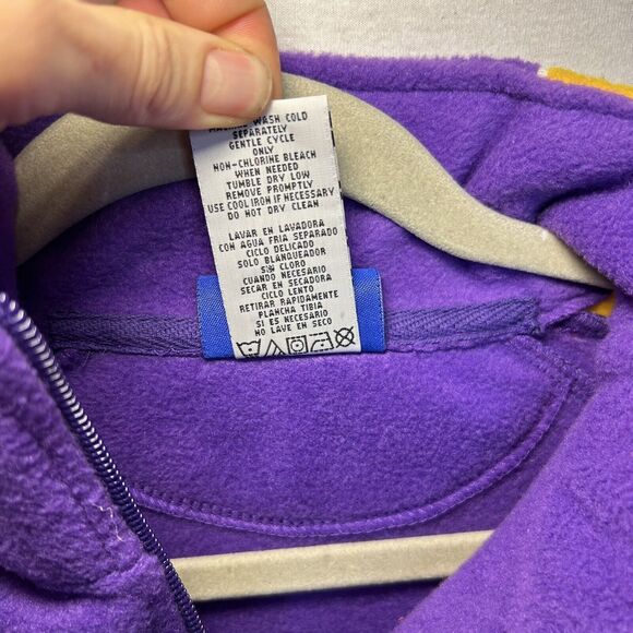 reebok Minnesota Vikings 1/4 Zip Fleece pullover Youth size XL With Pockets - Picture 7 of 11